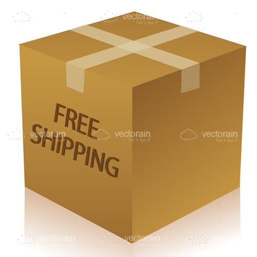 Parcel Box with Tape and Text